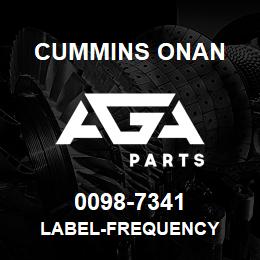 0098-7341 Cummins Onan LABEL-FREQUENCY | AGA Parts