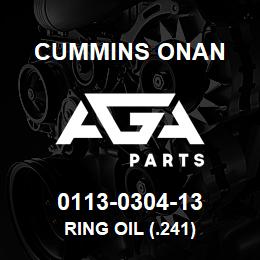 0113-0304-13 Cummins Onan RING OIL (.241) | AGA Parts
