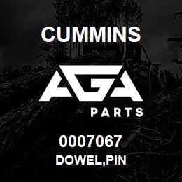 0007067 Cummins DOWEL,PIN | AGA Parts