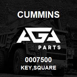 0007500 Cummins KEY,SQUARE | AGA Parts