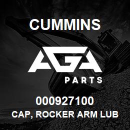 000927100 Cummins CAP, ROCKER ARM LUB PIPE | AGA Parts