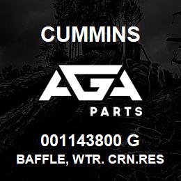 001143800 G Cummins BAFFLE, WTR. CRN.RESISTOR | AGA Parts