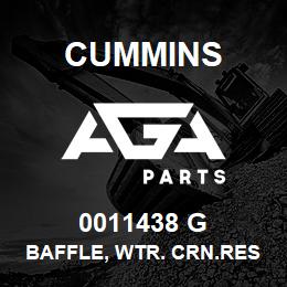 0011438 G Cummins BAFFLE, WTR. CRN.RESISTOR | AGA Parts
