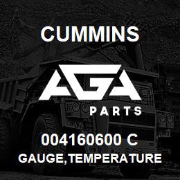 004160600 C Cummins GAUGE,TEMPERATURE | AGA Parts
