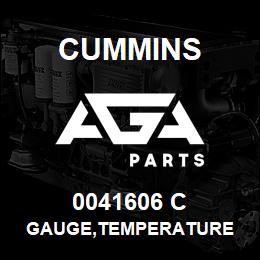 0041606 C Cummins GAUGE,TEMPERATURE | AGA Parts