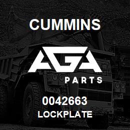 0042663 Cummins LOCKPLATE | AGA Parts