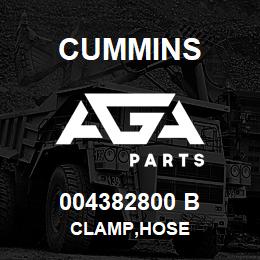 004382800 B Cummins CLAMP,HOSE | AGA Parts
