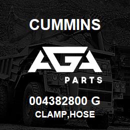 004382800 G Cummins CLAMP,HOSE | AGA Parts