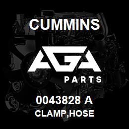 0043828 A Cummins CLAMP,HOSE | AGA Parts