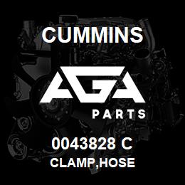 0043828 C Cummins CLAMP,HOSE | AGA Parts