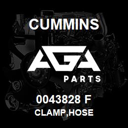 0043828 F Cummins CLAMP,HOSE | AGA Parts