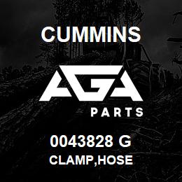 0043828 G Cummins CLAMP,HOSE | AGA Parts