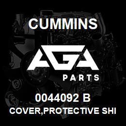 0044092 B Cummins COVER,PROTECTIVE SHIPPING | AGA Parts