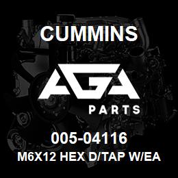 005-04116 Cummins M6X12 HEX D/TAP W/EARTH RING | AGA Parts