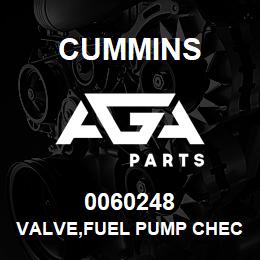 0060248 Cummins VALVE,FUEL PUMP CHECK | AGA Parts