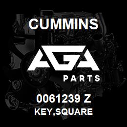 0061239 Z Cummins KEY,SQUARE | AGA Parts