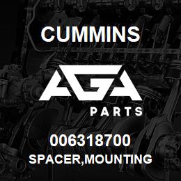 006318700 Cummins SPACER,MOUNTING | AGA Parts