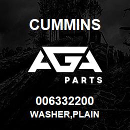 006332200 Cummins WASHER,PLAIN | AGA Parts