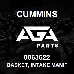 0063622 Cummins GASKET, INTAKE MANIFOLD | AGA Parts