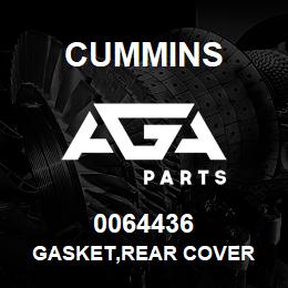 0064436 Cummins GASKET,REAR COVER | AGA Parts