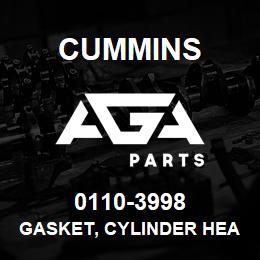 0110-3998 Cummins GASKET, CYLINDER HEAD | AGA Parts