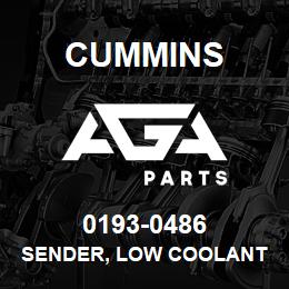 0193-0486 Cummins SENDER, LOW COOLANT | AGA Parts