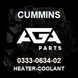 0333-0634-02 Cummins HEATER-COOLANT | AGA Parts