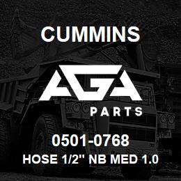 0501-0768 Cummins HOSE 1/2" NB MED 1.0M | AGA Parts