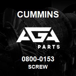 0800-0153 Cummins SCREW | AGA Parts
