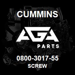 0800-3017-55 Cummins SCREW | AGA Parts
