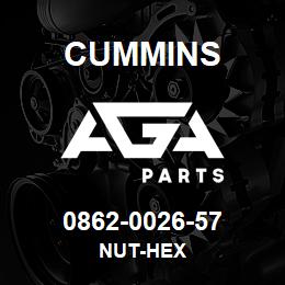 0862-0026-57 Cummins NUT-HEX | AGA Parts