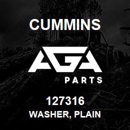 127316 Cummins WASHER, PLAIN | AGA Parts