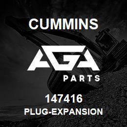 147416 Cummins PLUG-EXPANSION | AGA Parts