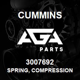3007692 Cummins SPRING, COMPRESSION | AGA Parts