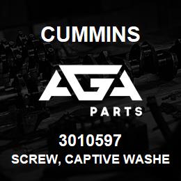 3010597 Cummins SCREW, CAPTIVE WASHER CAP | AGA Parts