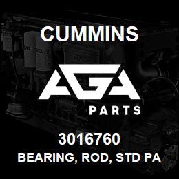 3016760 Cummins BEARING, ROD, STD PACK 2 | AGA Parts