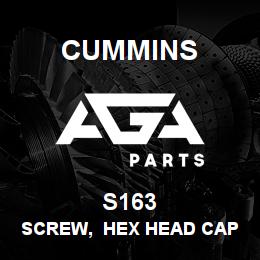 S163 Cummins SCREW, HEX HEAD CAP | AGA Parts