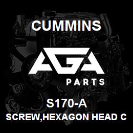 S170-A Cummins SCREW,HEXAGON HEAD CAP | AGA Parts