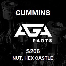 S206 Cummins Nut, Hex Castle | AGA Parts