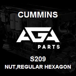 S209 Cummins NUT,REGULAR HEXAGON | AGA Parts