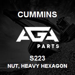 S223 Cummins NUT, HEAVY HEXAGON | AGA Parts