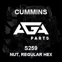 S259 Cummins Nut, Regular Hex | AGA Parts