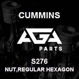 S276 Cummins NUT,REGULAR HEXAGON JAM | AGA Parts