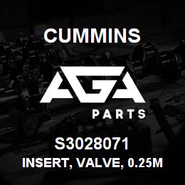 S3028071 Cummins Insert, Valve, 0.25mm | AGA Parts