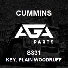 S331 Cummins Key, Plain Woodruff | AGA Parts