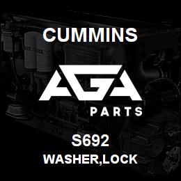 S692 Cummins WASHER,LOCK | AGA Parts