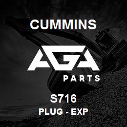 S716 Cummins Plug - Exp | AGA Parts