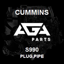 S990 Cummins PLUG,PIPE | AGA Parts