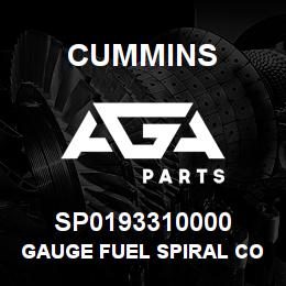 SP0193310000 Cummins GAUGE FUEL SPIRAL CONTENT | AGA Parts