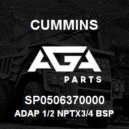 SP0506370000 Cummins ADAP 1/2` NPTX3/4` BSP M/M | AGA Parts